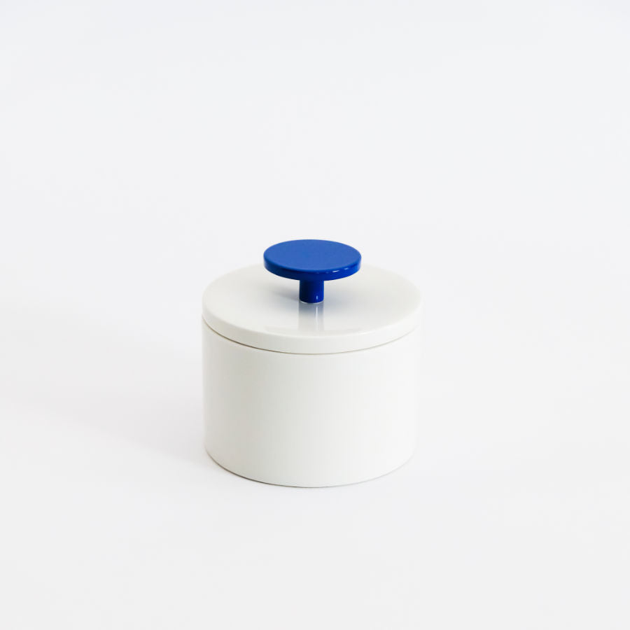 Porzellandose KNOB in blau von feinesweißes × kolor