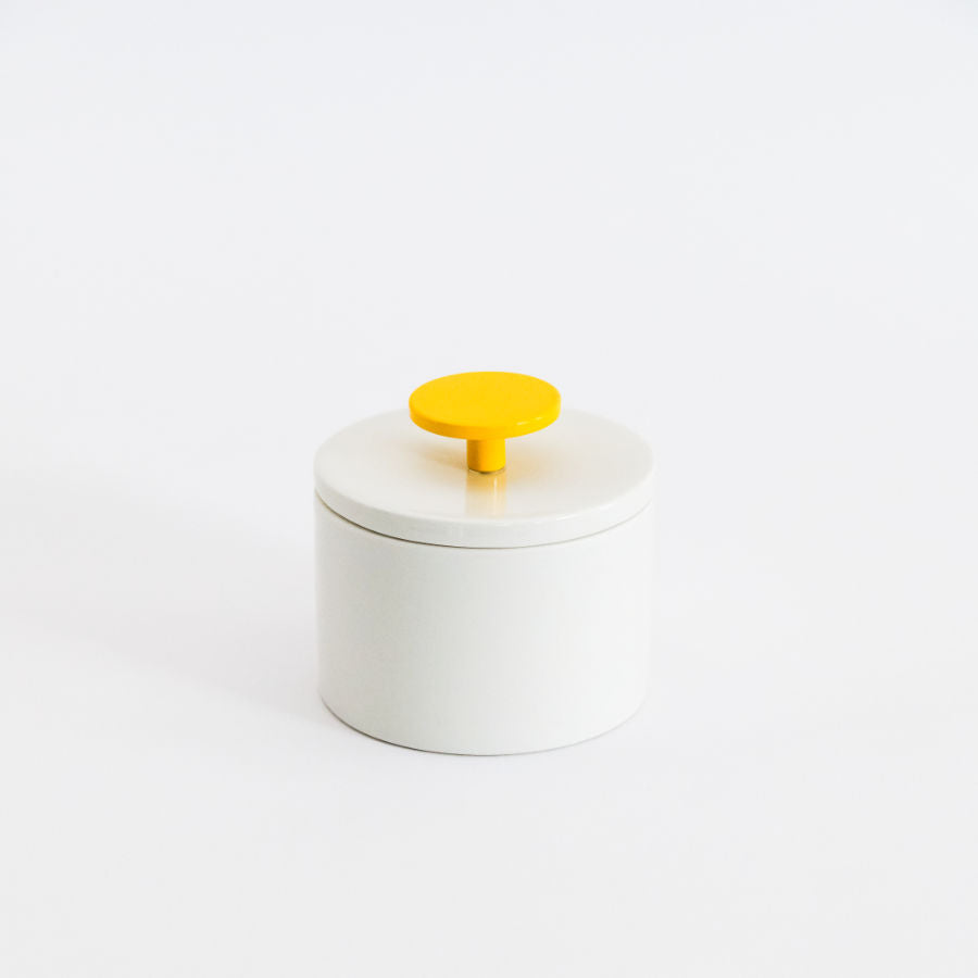 Porzellandose KNOB in gelb von feinesweißes × kolor